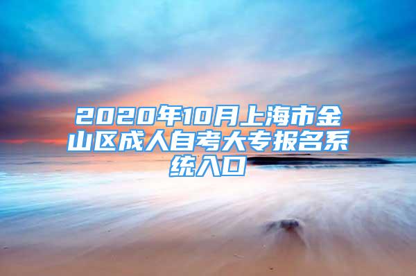 2020年10月上海市金山区成人自考大专报名系统入口