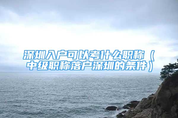 深圳入户可以考什么职称（中级职称落户深圳的条件）