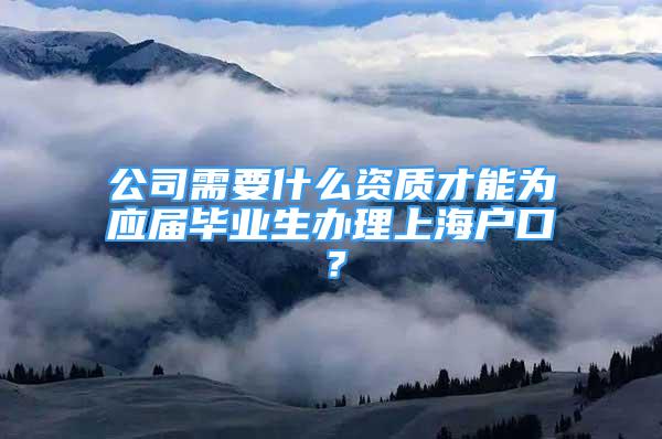 公司需要什么资质才能为应届毕业生办理上海户口？