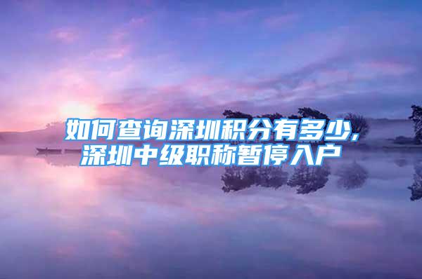 如何查询深圳积分有多少,深圳中级职称暂停入户