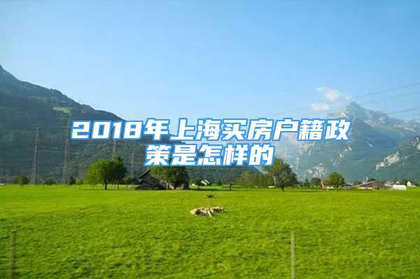 2018年上海买房户籍政策是怎样的