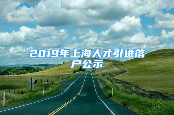 2019年上海人才引进落户公示