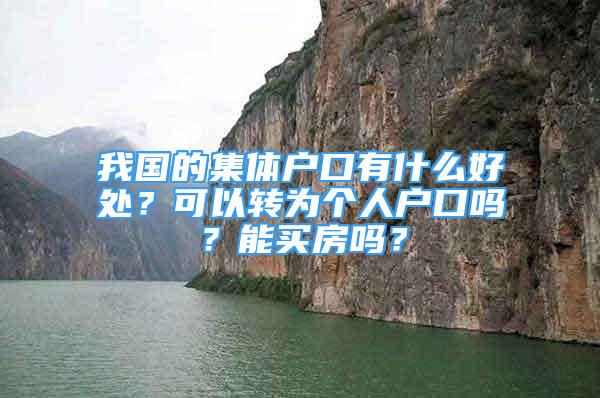 我国的集体户口有什么好处？可以转为个人户口吗？能买房吗？