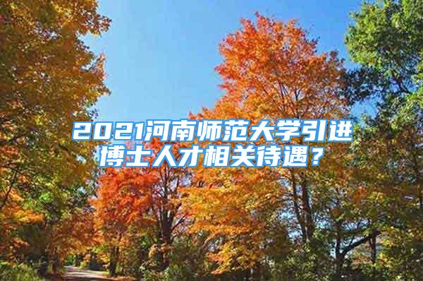 2021河南师范大学引进博士人才相关待遇？