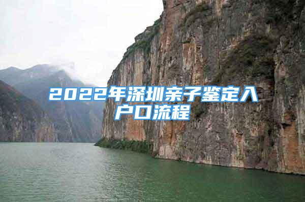 2022年深圳亲子鉴定入户口流程