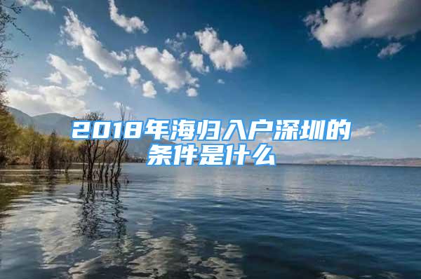 2018年海归入户深圳的条件是什么