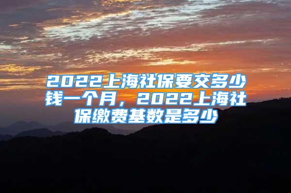 2022上海社保要交多少钱一个月，2022上海社保缴费基数是多少