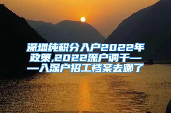 深圳纯积分入户2022年政策,2022深户调干——入深户招工档案去哪了