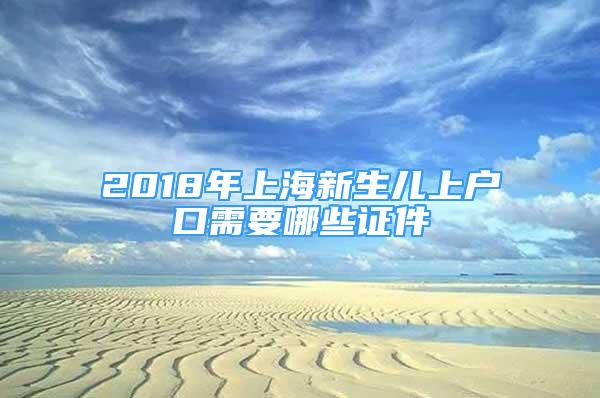 2018年上海新生儿上户口需要哪些证件