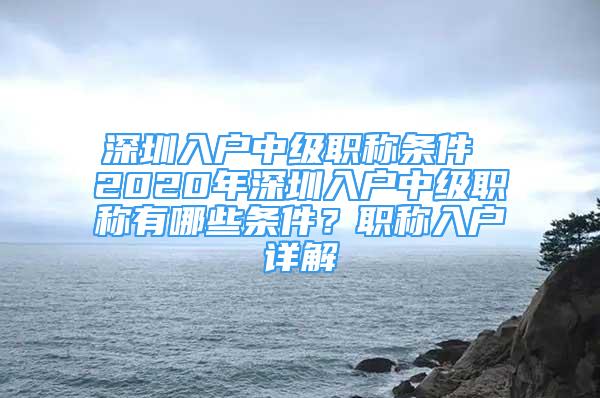 深圳入户中级职称条件 2020年深圳入户中级职称有哪些条件？职称入户详解