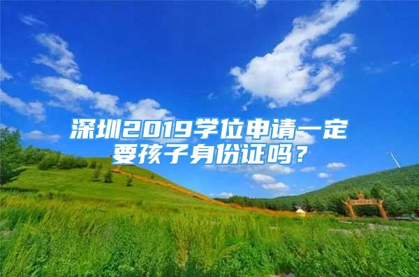 深圳2019学位申请一定要孩子身份证吗？