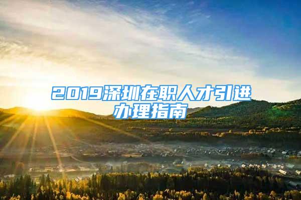 2019深圳在职人才引进办理指南