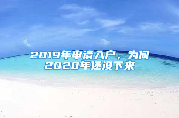 2019年申请入户，为何2020年还没下来