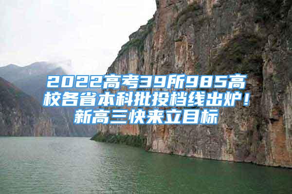 2022高考39所985高校各省本科批投档线出炉！新高三快来立目标