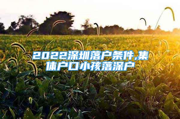 2022深圳落户条件,集体户口小孩落深户