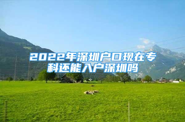 2022年深圳户口现在专科还能入户深圳吗