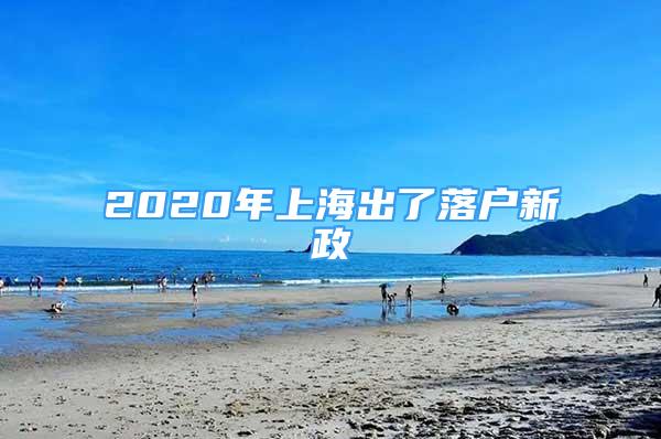 2020年上海出了落户新政