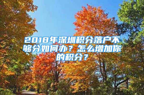 2018年深圳积分落户不够分如何办？怎么增加你的积分？