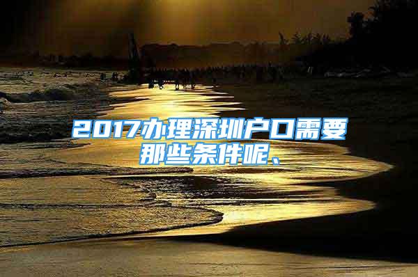 2017办理深圳户口需要那些条件呢、