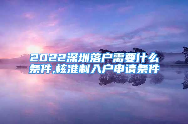 2022深圳落户需要什么条件,核准制入户申请条件