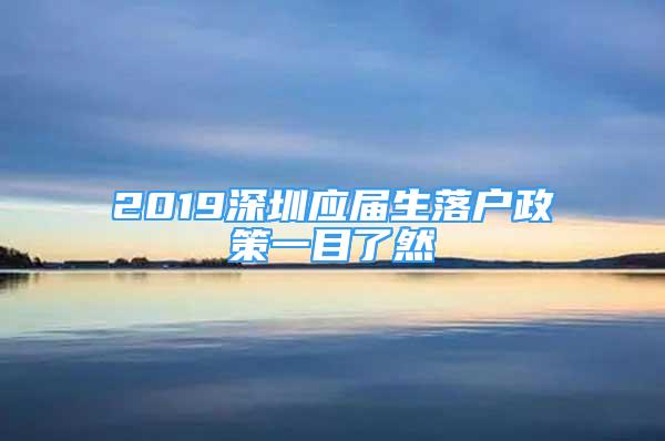 2019深圳应届生落户政策一目了然