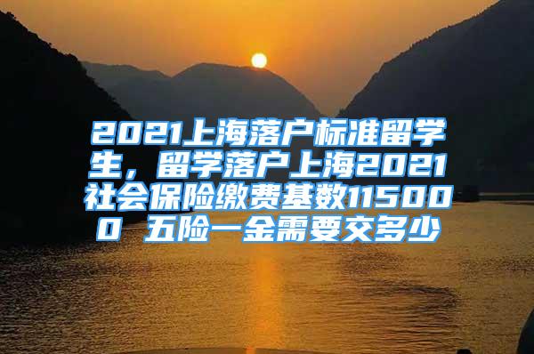 2021上海落户标准留学生，留学落户上海2021社会保险缴费基数115000 五险一金需要交多少