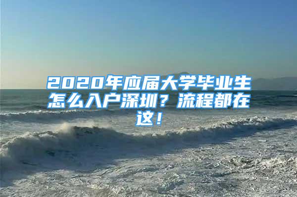 2020年应届大学毕业生怎么入户深圳？流程都在这！