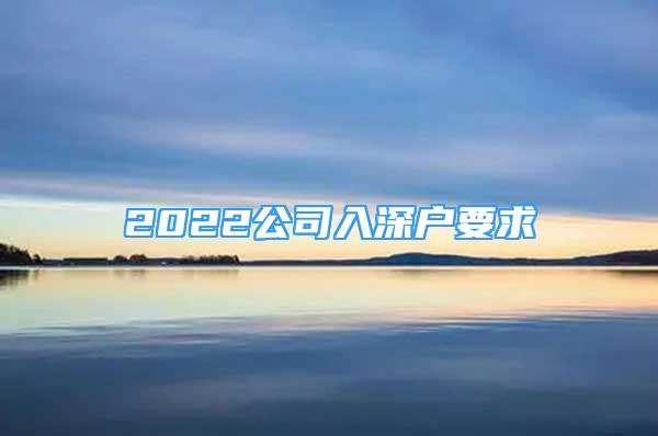 2022公司入深户要求