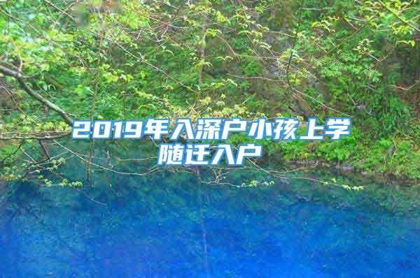 2019年入深户小孩上学随迁入户