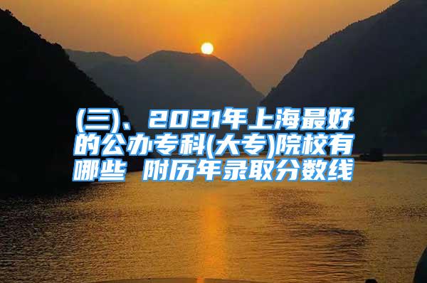 (三)、2021年上海最好的公办专科(大专)院校有哪些 附历年录取分数线