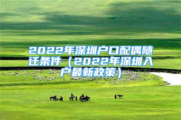 2022年深圳户口配偶随迁条件（2022年深圳入户最新政策）