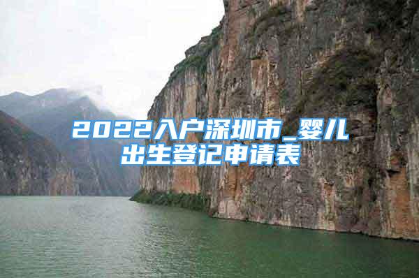 2022入户深圳市_婴儿出生登记申请表