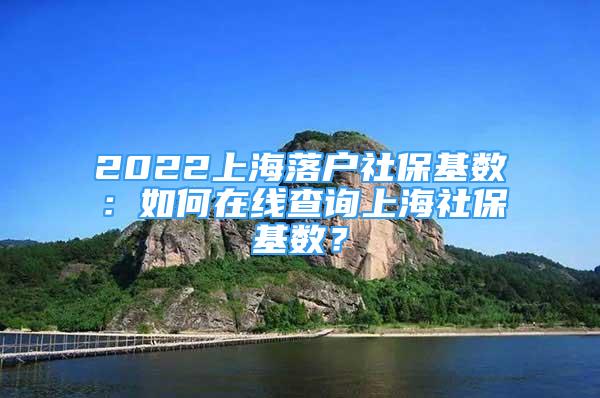 2022上海落户社保基数：如何在线查询上海社保基数？