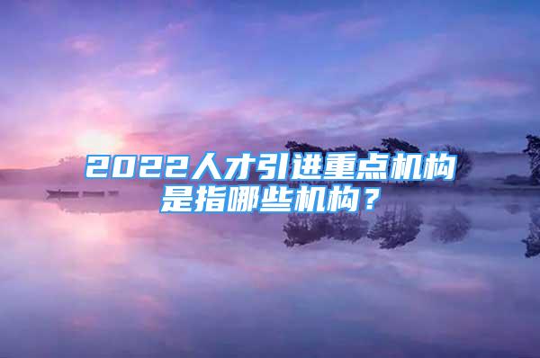 2022人才引进重点机构是指哪些机构？