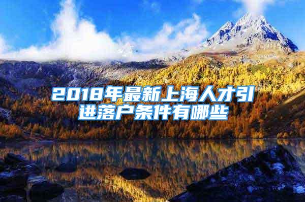 2018年最新上海人才引进落户条件有哪些