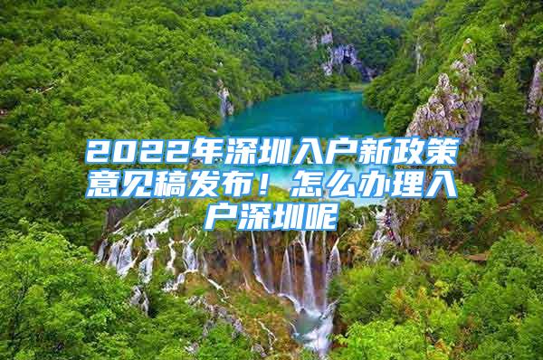 2022年深圳入户新政策意见稿发布！怎么办理入户深圳呢