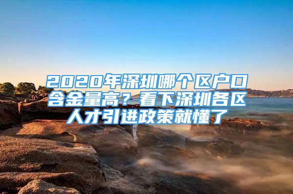 2020年深圳哪个区户口含金量高？看下深圳各区人才引进政策就懂了