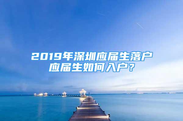 2019年深圳应届生落户应届生如何入户？