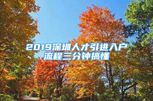 2019深圳人才引进入户流程三分钟搞懂