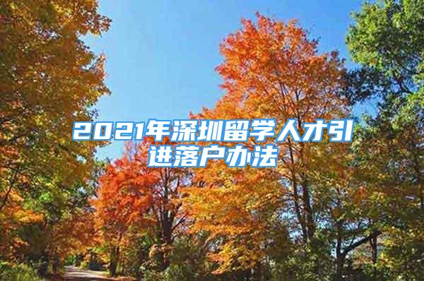 2021年深圳留学人才引进落户办法