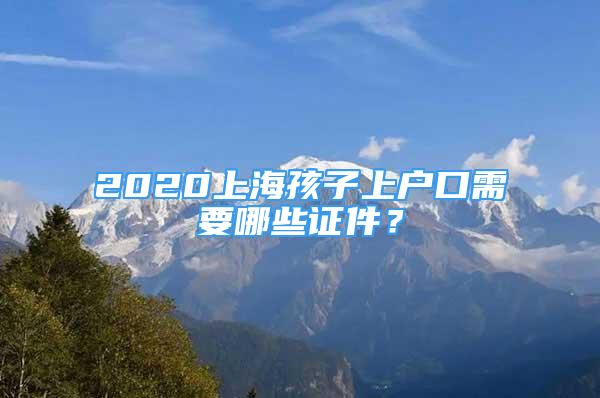 2020上海孩子上户口需要哪些证件？