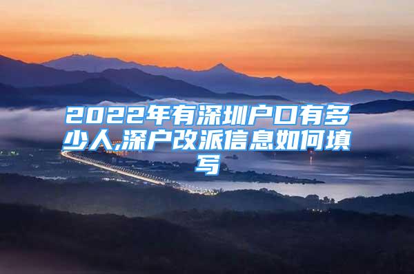 2022年有深圳户口有多少人,深户改派信息如何填写