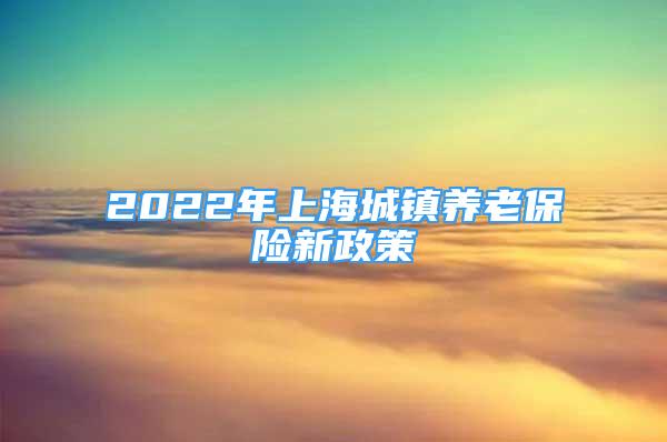 2022年上海城镇养老保险新政策