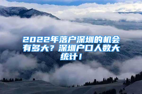 2022年落户深圳的机会有多大？深圳户口人数大统计！