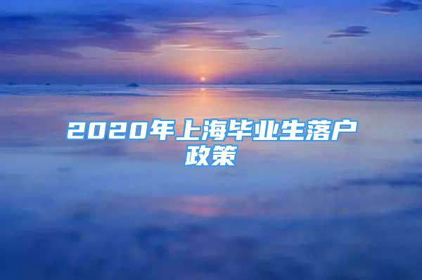 2020年上海毕业生落户政策