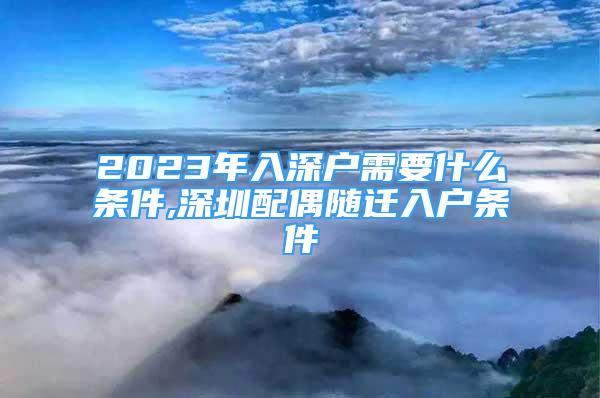 2023年入深户需要什么条件,深圳配偶随迁入户条件