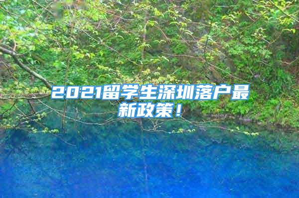 2021留学生深圳落户最新政策！