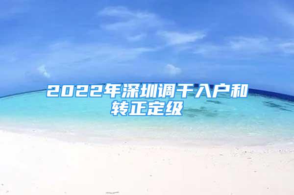 2022年深圳调干入户和转正定级