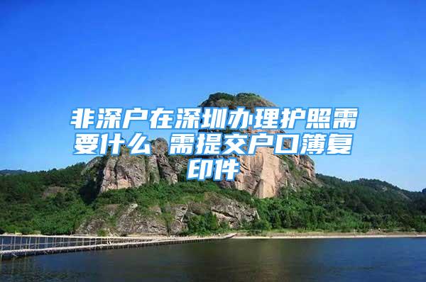 非深户在深圳办理护照需要什么 需提交户口簿复印件