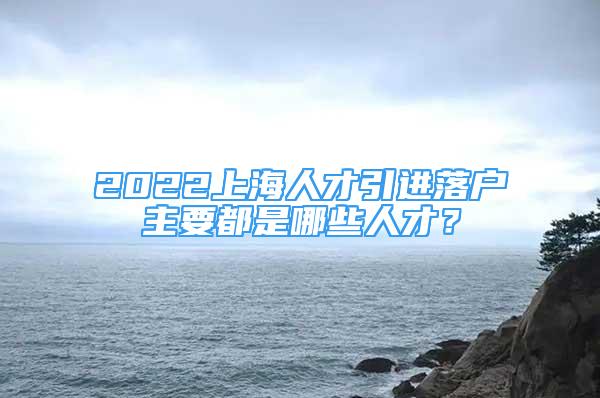 2022上海人才引进落户主要都是哪些人才？